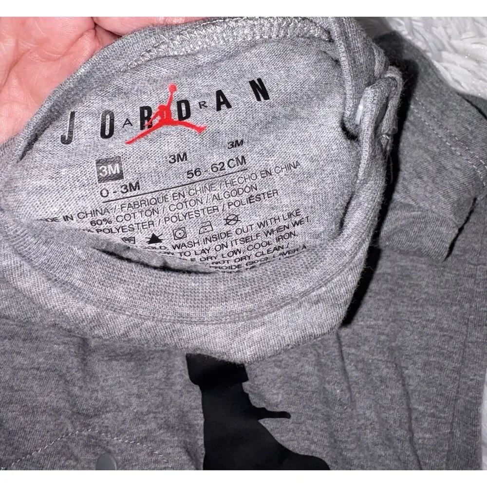 Nike Jordan Jumpman Sz. 0-3 Mo. One Pc. Gray Romper. Adorable, Grt. Shape